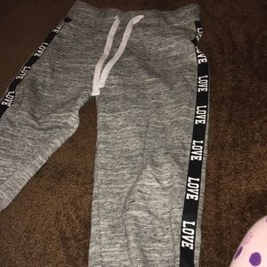 Gray love joggers